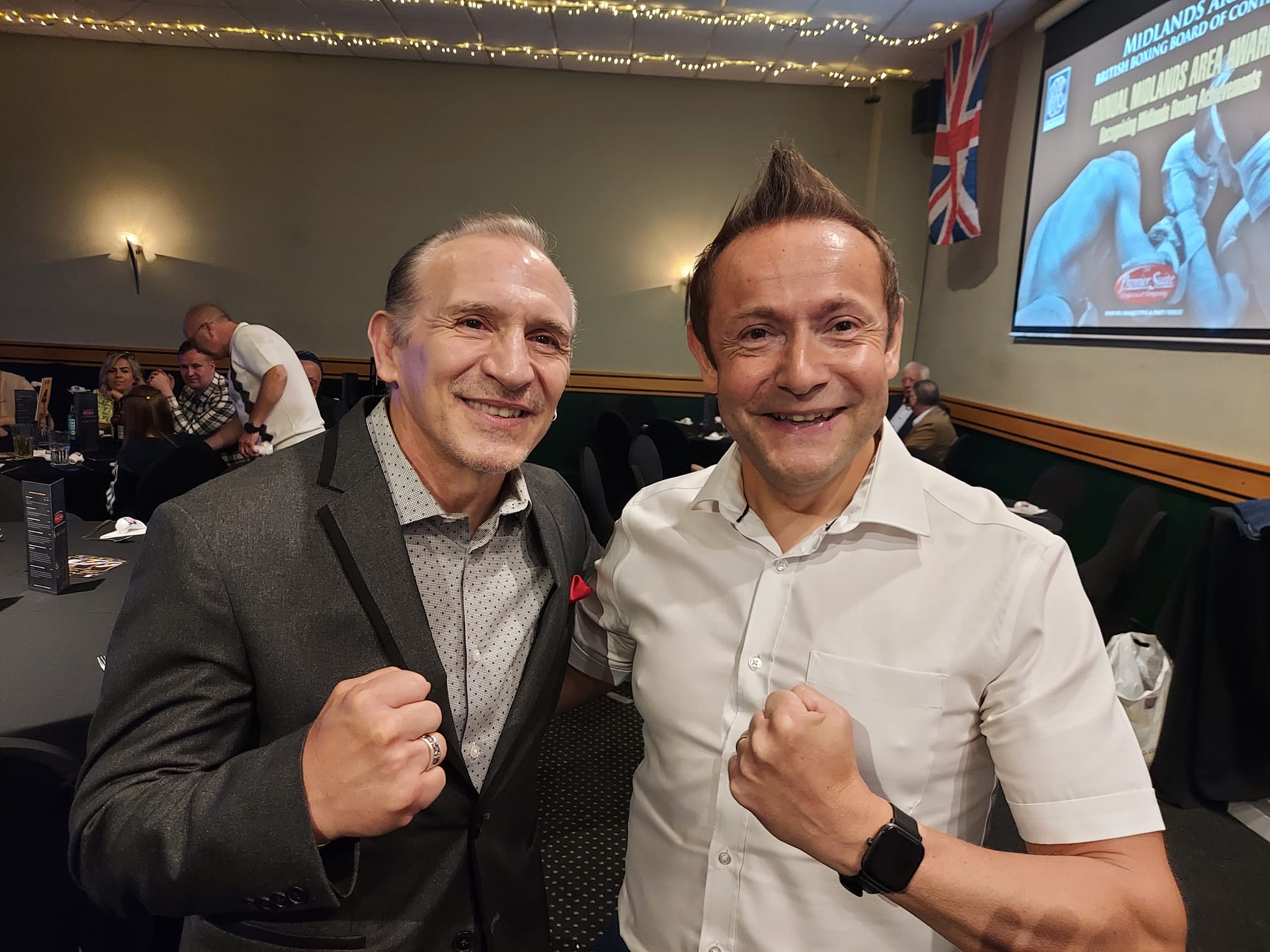 Nick Mummery with Richie Woodhall at the BBBofC Midlands Area Awards